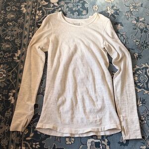 Athleta Cream Long Sleeve Top
